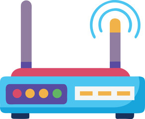 A router displaying a wireless signal icon, indicating active internet connectivity.