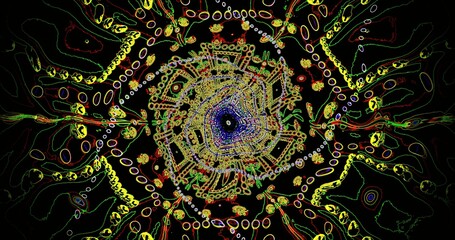 Vibrant mandala design with intricate patterns and colors