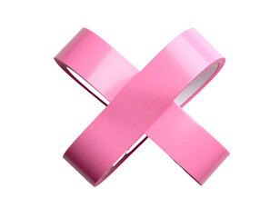 Pink ribbon-shaped X on black
