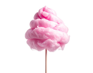 Pink cotton candy on a stick
