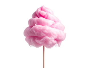 Pink cotton candy on a stick