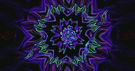 Colorful abstract pattern inspired by star shapes in neon colors