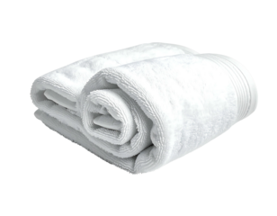 Rolled white terry cloth towel