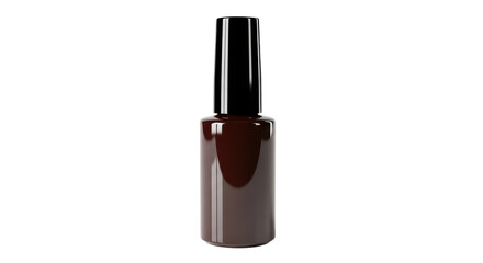 Obraz premium Dark brown nail polish bottle for beauty concept isolated PNG with Transparent Background