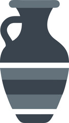 An old vase icon displayed on a white background, featuring intricate designs and a classic shape.
