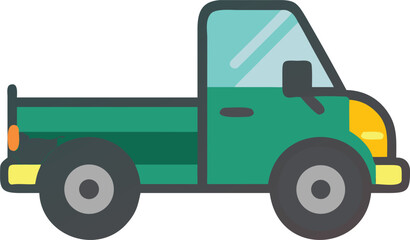 Green truck icon on a white background, symbolizing transportation or delivery services.
