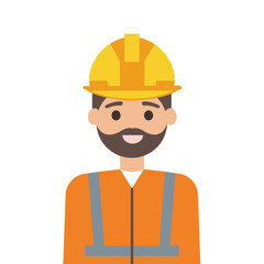 Male construction worker wearing hardhat and safety reflective jacket