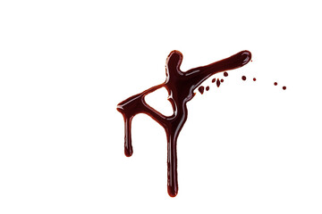 Oyster sauce stains on white background