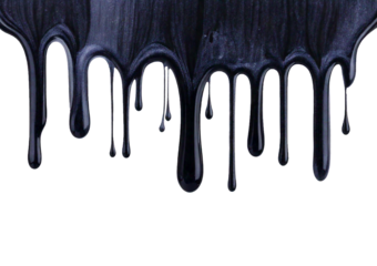 Black Dripping on Surface isolated on transparent or white background