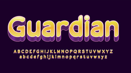 golden and purple isolated cartoon typography