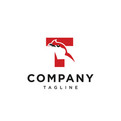 Letter T Araripe manakin Logo Icon Vector