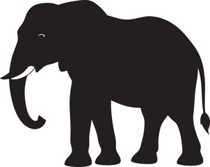 Obraz premium Safari Elephant Silhouette Vector Illustration