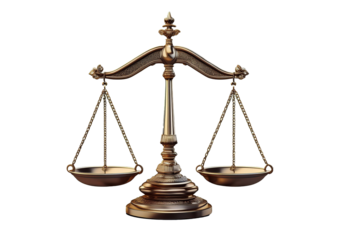 3D Scales of Justice Isolated on transparent or white background