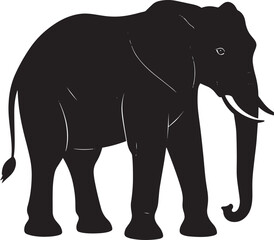Fototapeta premium Safari Elephant Silhouette Vector Illustration