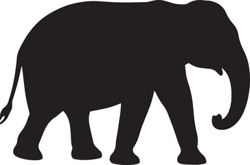 Fototapeta premium Safari Elephant Silhouette Vector Illustration