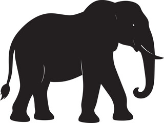 Fototapeta premium Safari Elephant Silhouette Vector Illustration