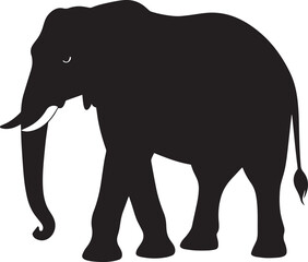 Obraz premium Safari Elephant Silhouette Vector Illustration