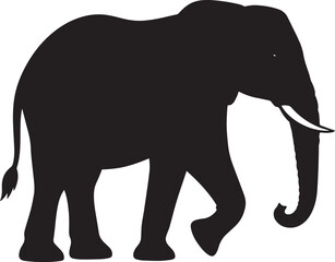 Fototapeta premium Safari Elephant Silhouette Vector Illustration