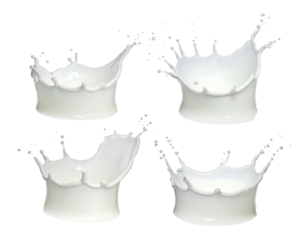 Milk splashes, four separate crowns