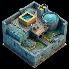 Artisan's Workshop: An isometric perspective unveils an intricately designed artisan's workshop. The workshop is a hive of meticulous craftmanship and artistic expression.