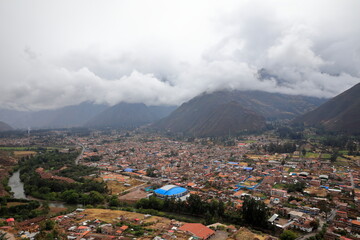 Overview of Urubamba town, Peru