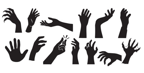 Vector Illustration silhouette of Gesture hand