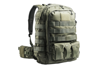 Green tactical military-style backpack
