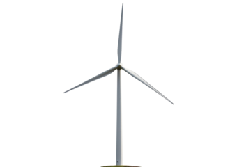 Wind turbine Isolated on transparent or white Background
