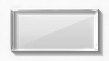 Fototapeta premium Acrylic glass panel on white background. Realistic glossy plate with light glare and shadow. Clear rectangle frame template for design. Isolated illustration. Stock Illustration