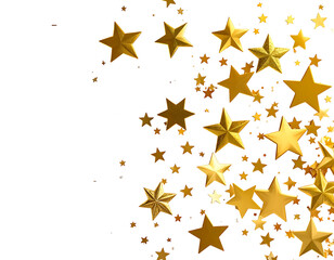 Gold stars scattered on a black background