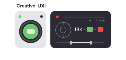 creative uxi control panel interface for device management and audio frequency adjustment ideal for sound engineers and music producers
