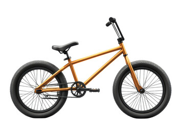 Orange BMX bicycle with stunt-ready design
