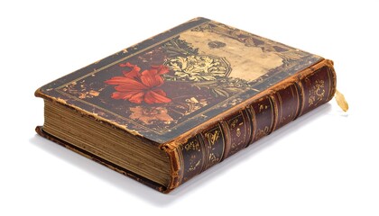 Obraz premium Antique book, leather-bound, ornate design