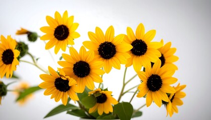 Obraz premium Close-up of bright yellow sunflowers