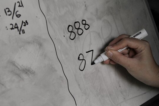 hand writing on a blackboard