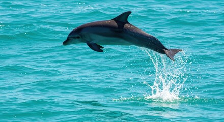 Obraz premium Dolphin leaping out of water