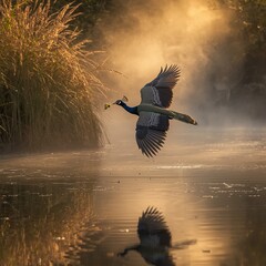 birds flying in the morning