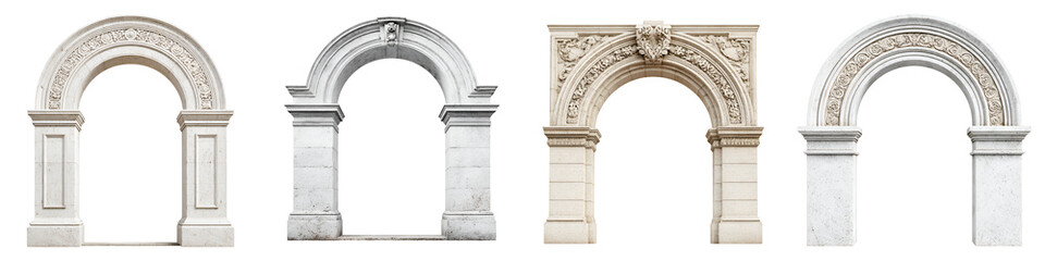 Fototapeta premium Arched Door Frames Set: Architectural Stone Openings