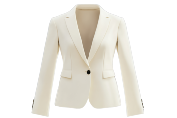 White women’s blazer with deep neckline

