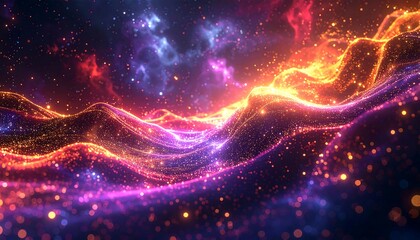 Abstract cosmic waves of glowing particles