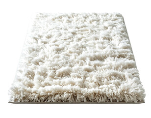 Fluffy cream-colored bath mat