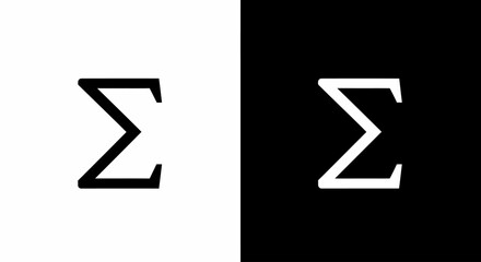 Mathematical Summation Symbol: A striking visual featuring the mathematical symbol, the uppercase sigma, representing summation, presented in both negative and positive spaces.