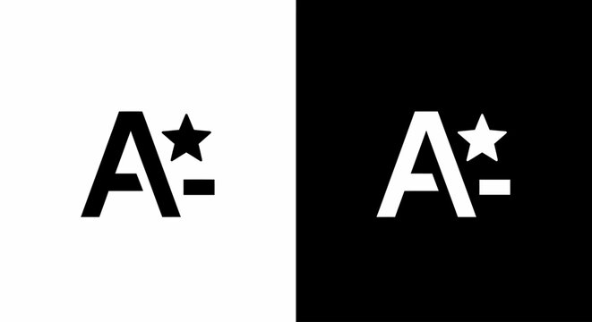 A-Plus Grades: Capturing the essence of academic excellence with the symbol A+ beautifully portrayed on both a dark and light backdrop, highlighting the symbol of high achievement.