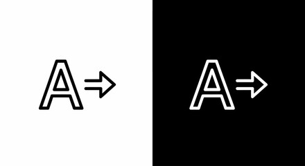 Transformation & Progress: A minimalist presentation of two distinct graphic icons symbolizing progression and change, with the letter 'A' transitioning towards a new state.