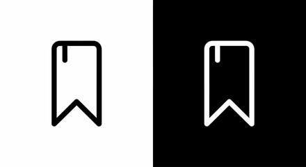 Bookmark Symbol on contrast background: A minimalist icon showcases a simple bookmark symbol. The image captures a classic outline.