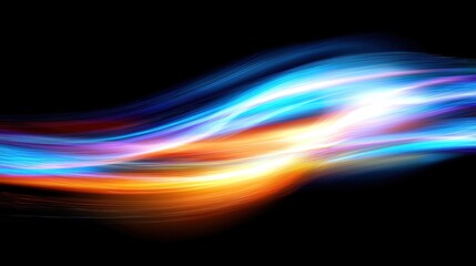 streak. Abstract motion blur with vibrant color streaks, conveying dynamic energy against a dark, softly glowing background. public awareness campaigns.