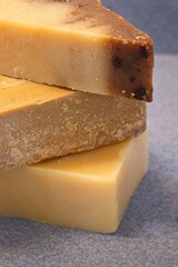 Stacked bars of natural soap