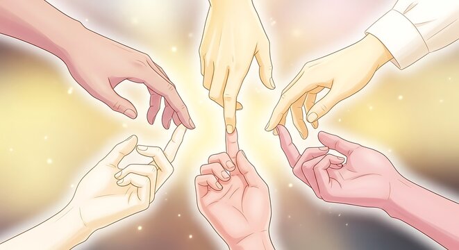 Hands Circle with Light.