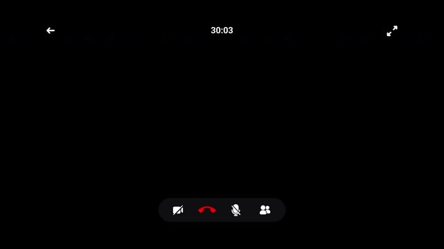 Video call screen overlay with alpha channel, Online meeting video call chat conferencing animation on transparent background
