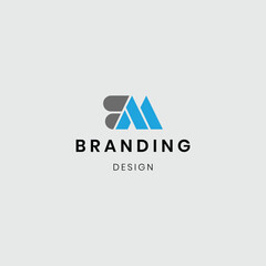 Modern abstract MB icon for corporate branding.